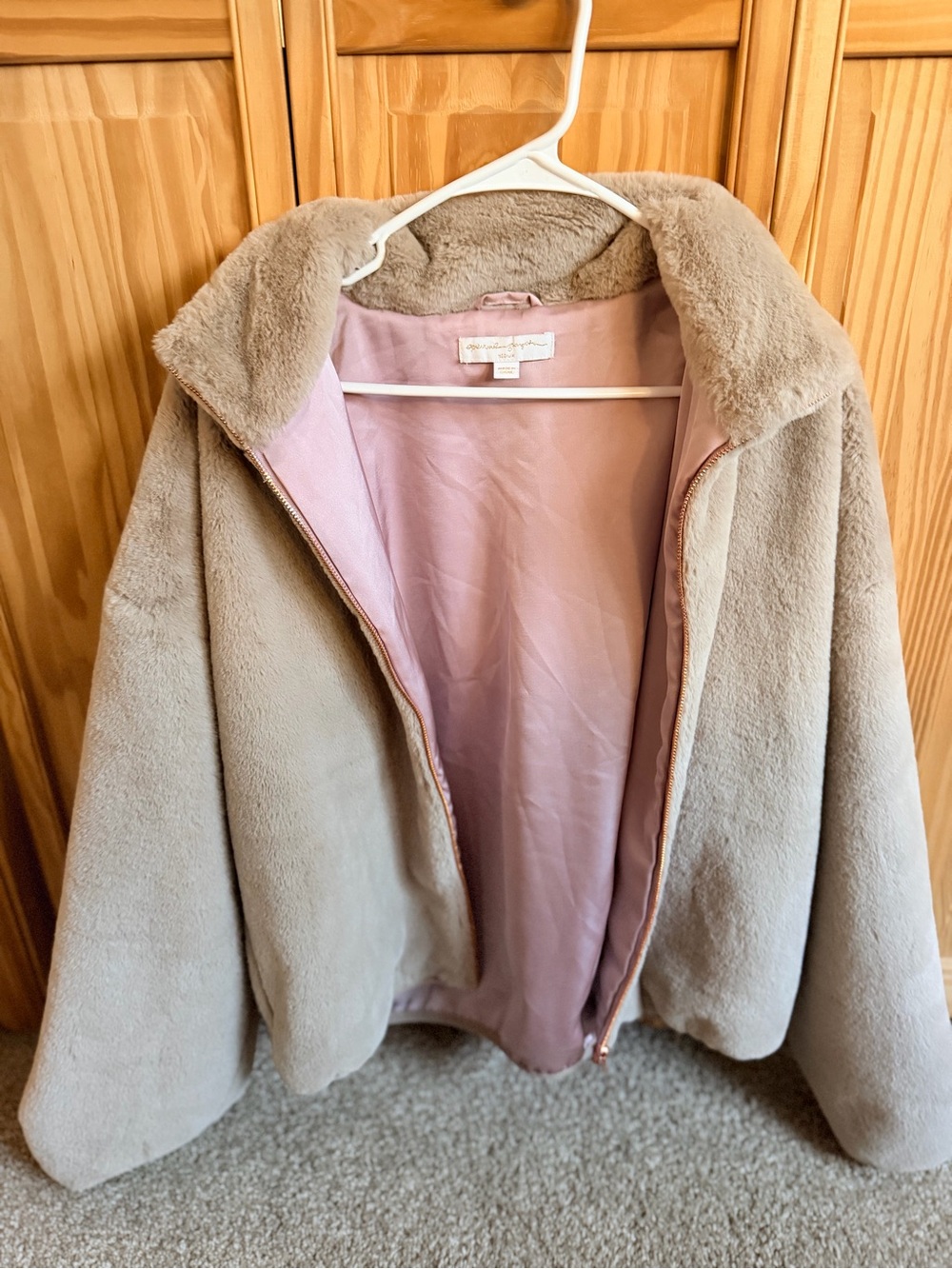 Spiritual Gangert Faux-Sherpa Jacket with Pink Lining